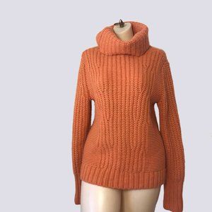 Banana Republic Orange Mixed Stitch Turtleneck